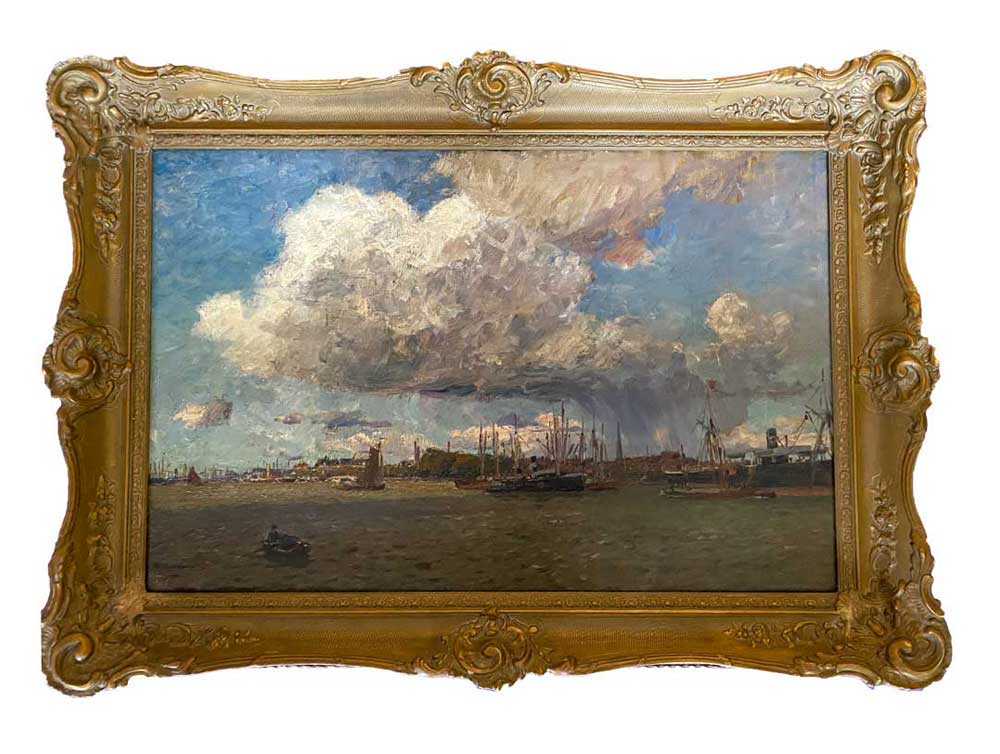 Friedrich Kallmorgen „Im Hafen von Rotterdam“ in Bad Homburg